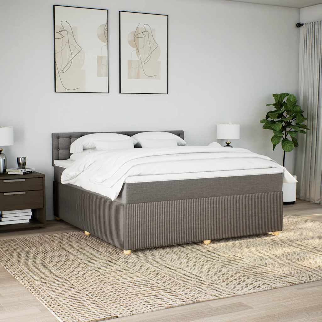 Giroletto a Molle con Materasso Tortora 180x200 cm in Tessuto