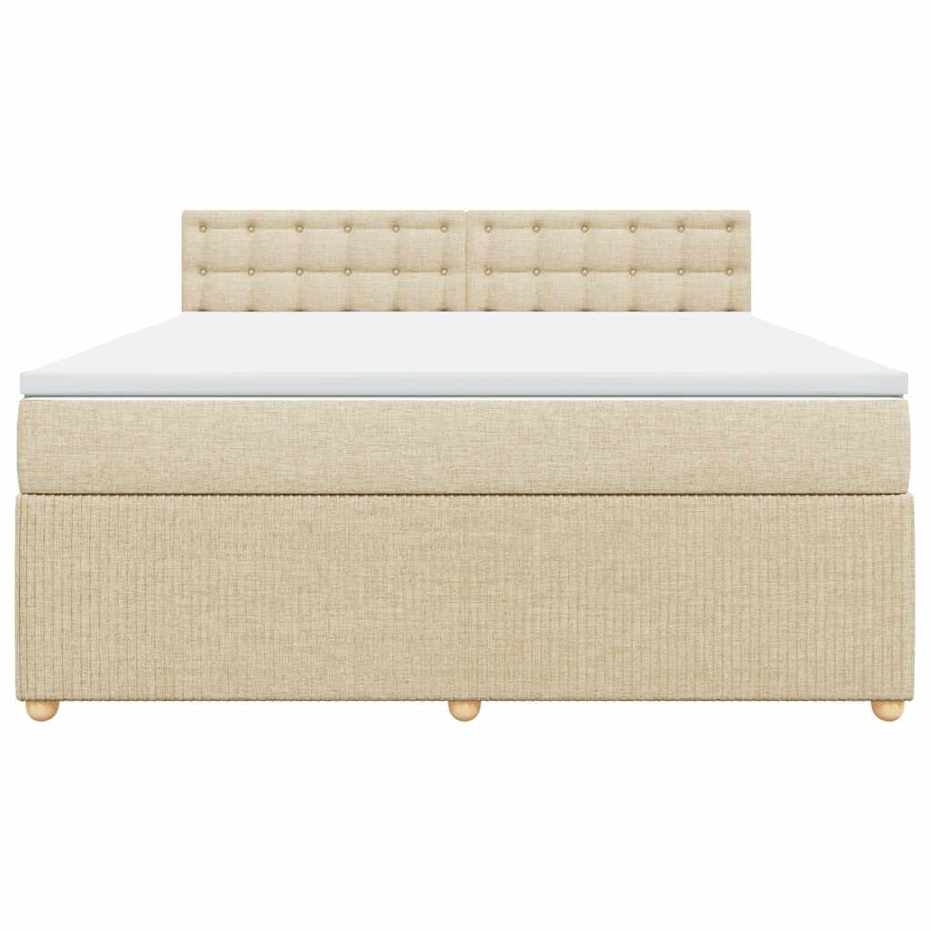 Giroletto a Molle con Materasso Crema 180x200 cm in Tessuto