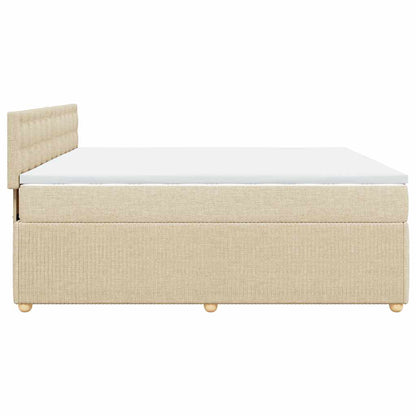 Giroletto a Molle con Materasso Crema 180x200 cm in Tessuto | homemem39