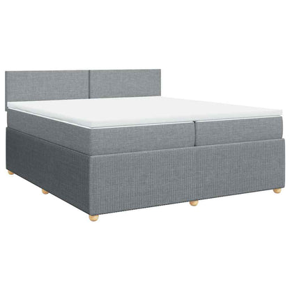Giroletto a Molle con Materasso Grigio Chiaro 200x200cm Tessuto