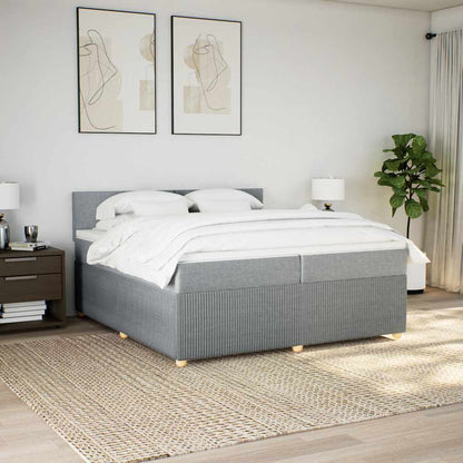 Giroletto a Molle con Materasso Grigio Chiaro 200x200cm Tessuto