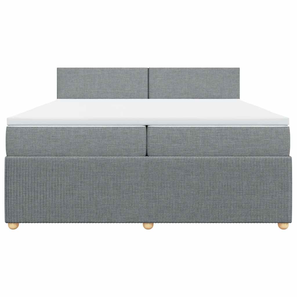 Giroletto a Molle con Materasso Grigio Chiaro 200x200cm Tessuto