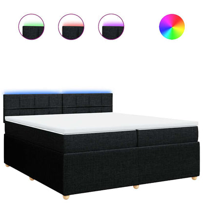 Giroletto a Molle con Materasso Nero 200x200 cm in Tessuto