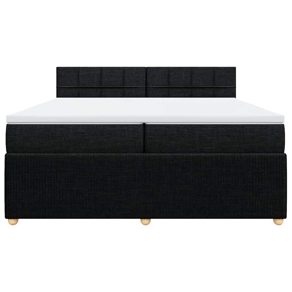 Giroletto a Molle con Materasso Nero 200x200 cm in Tessuto