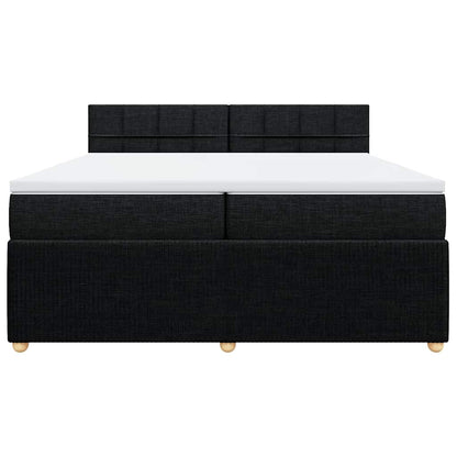 Giroletto a Molle con Materasso Nero 200x200 cm in Tessuto