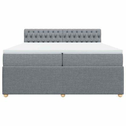 Giroletto a Molle con Materasso Grigio Chiaro 200x200cm Tessuto