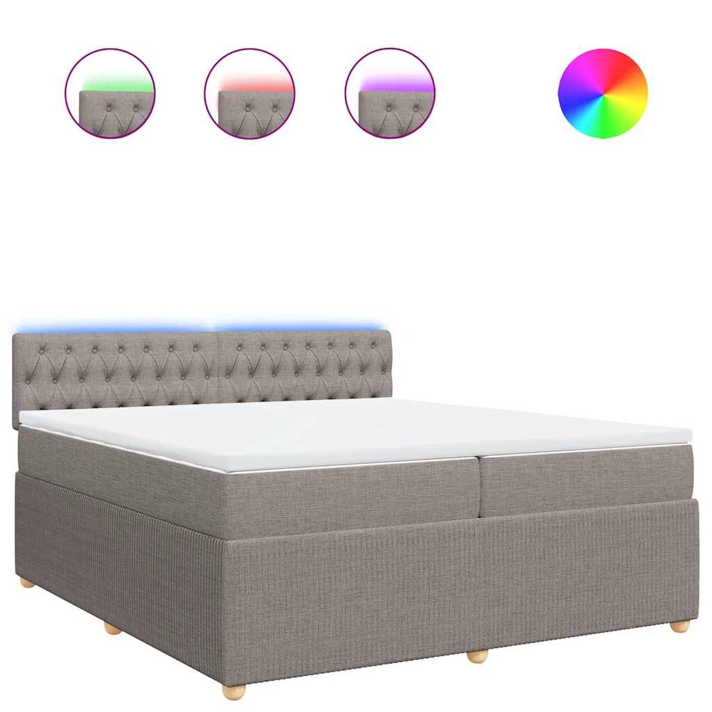 Giroletto a Molle con Materasso Tortora 200x200 cm in Tessuto - homemem39