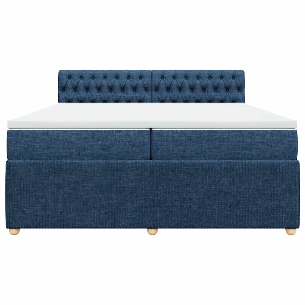 Giroletto a Molle con Materasso Blu 200x200 cm in Tessuto