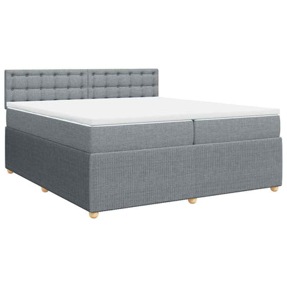 Giroletto a Molle con Materasso Grigio Chiaro 200x200cm Tessuto