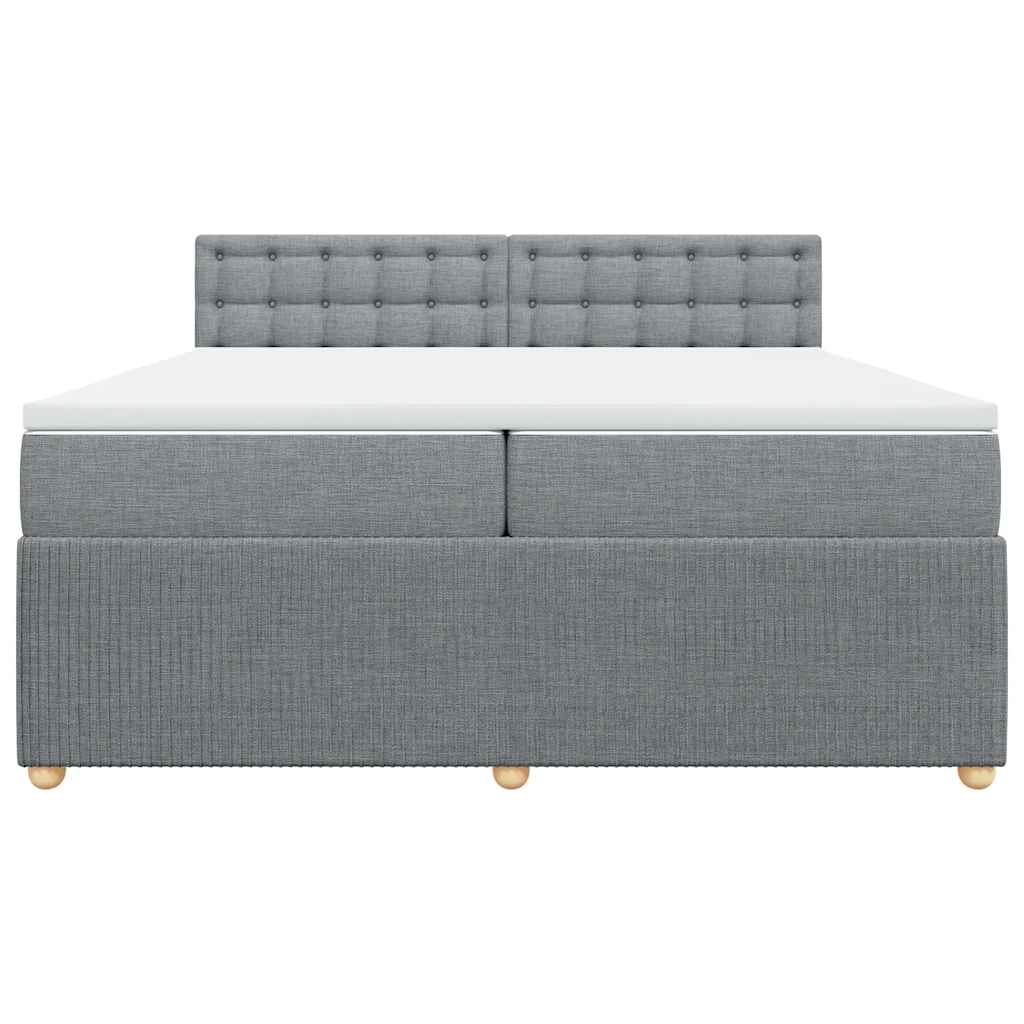 Giroletto a Molle con Materasso Grigio Chiaro 200x200cm Tessuto