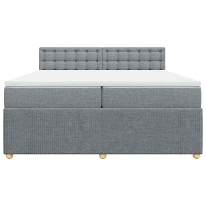 Giroletto a Molle con Materasso Grigio Chiaro 200x200cm Tessuto