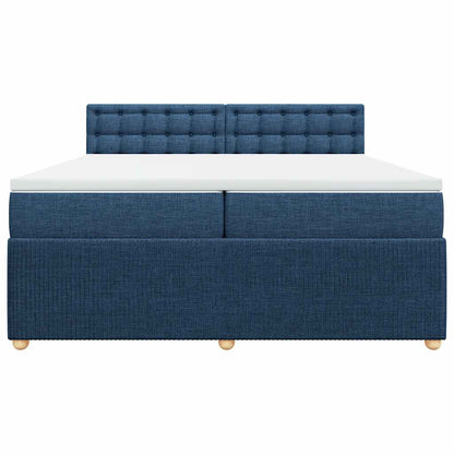 Giroletto a Molle con Materasso Blu 200x200 cm in Tessuto - homemem39