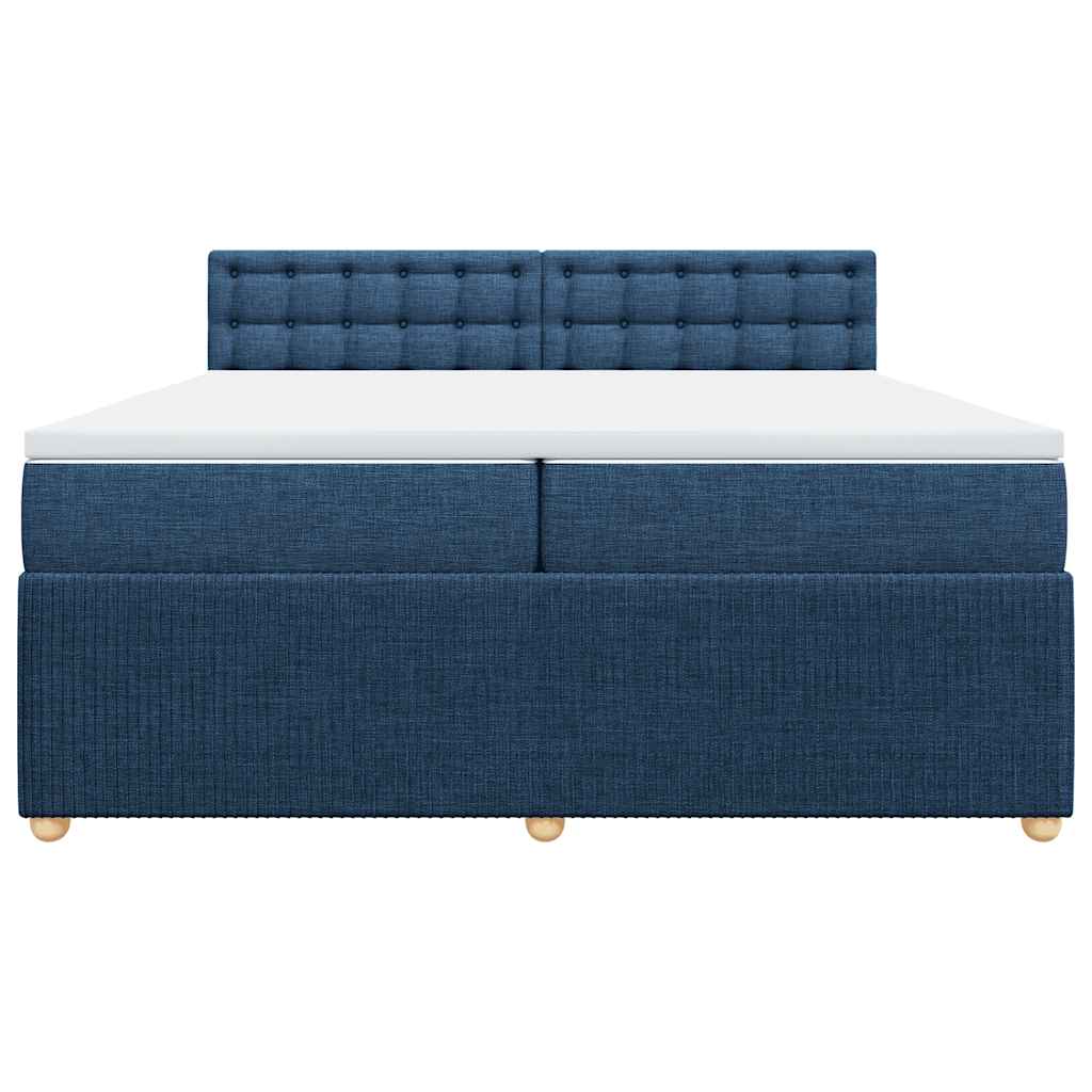 Giroletto a Molle con Materasso Blu 200x200 cm in Tessuto