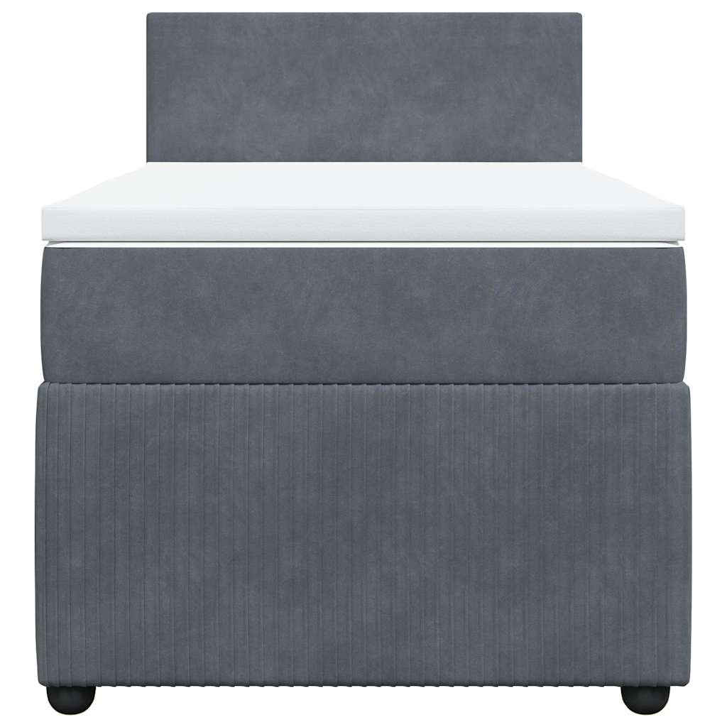 Giroletto a Molle con Materasso Grigio Scuro 80x200 cm Velluto | homemem39