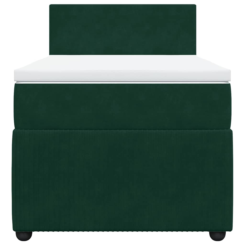 Giroletto a Molle con Materasso Verde Scuro 80x200 cm Velluto | homemem39