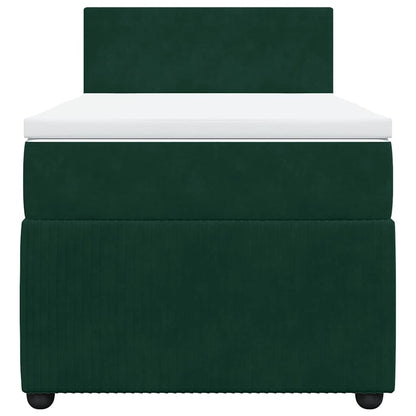 Giroletto a Molle con Materasso Verde Scuro 80x200 cm Velluto | homemem39