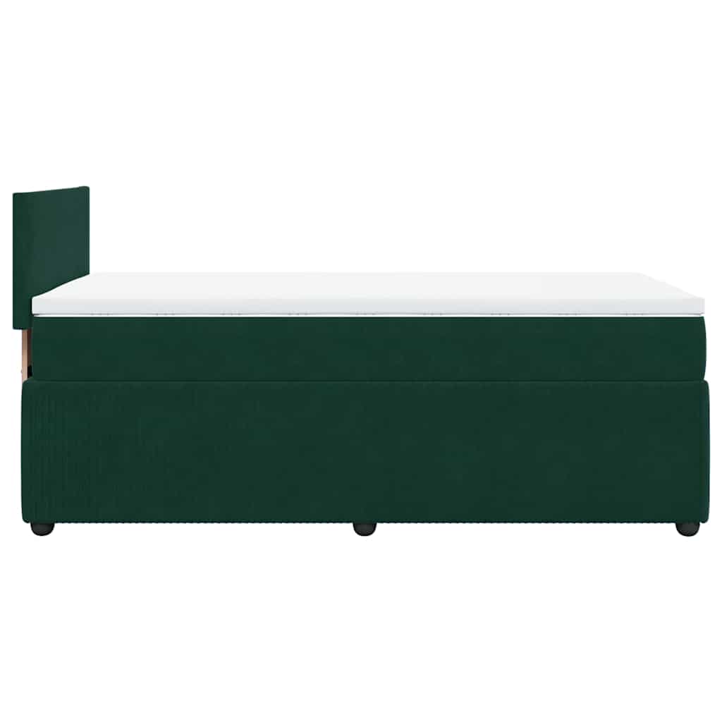 Giroletto a Molle con Materasso Verde Scuro 80x200 cm Velluto | homemem39