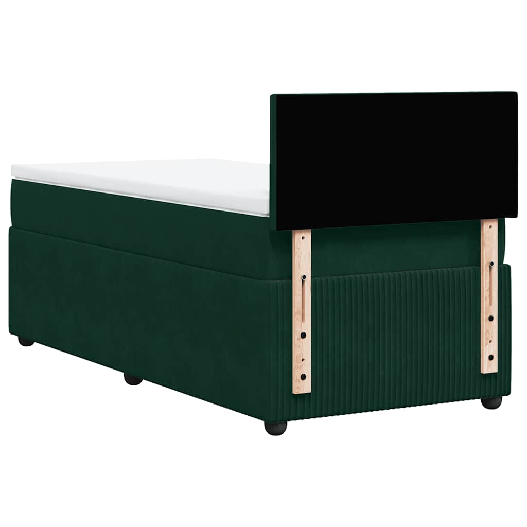 Giroletto a Molle con Materasso Verde Scuro 80x200 cm Velluto | homemem39