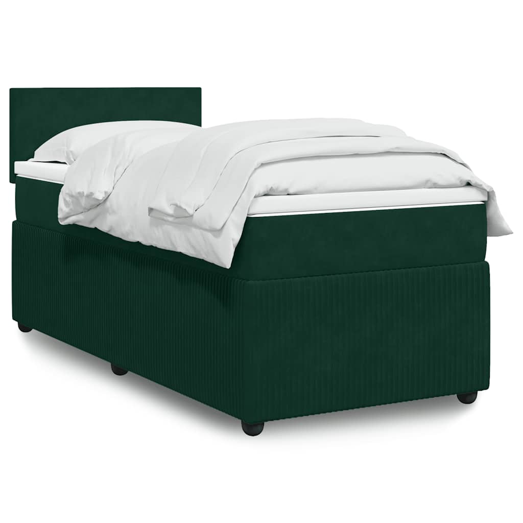 Giroletto a Molle con Materasso Verde Scuro 80x200 cm Velluto | homemem39