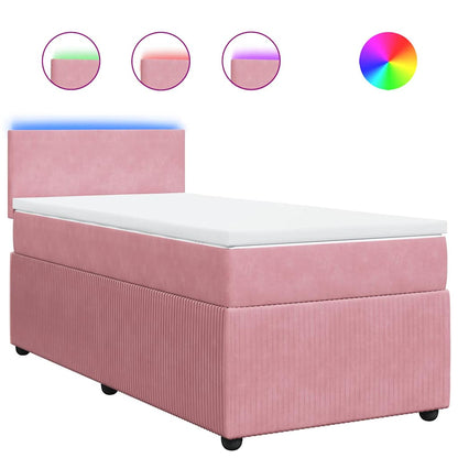 Giroletto a Molle con Materasso Rosa 80x200 cm in Velluto | homemem39