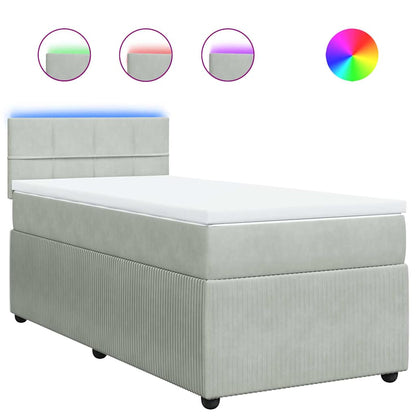 Giroletto a Molle con Materasso Grigio Chiaro 80x200 cm Velluto | homemem39
