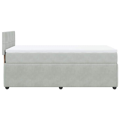 Giroletto a Molle con Materasso Grigio Chiaro 80x200 cm Velluto | homemem39