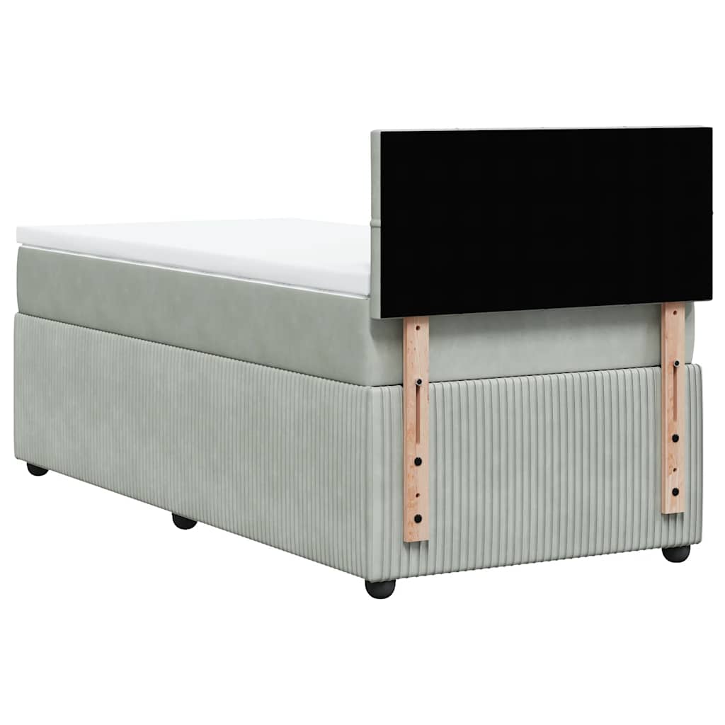 Giroletto a Molle con Materasso Grigio Chiaro 80x200 cm Velluto | homemem39