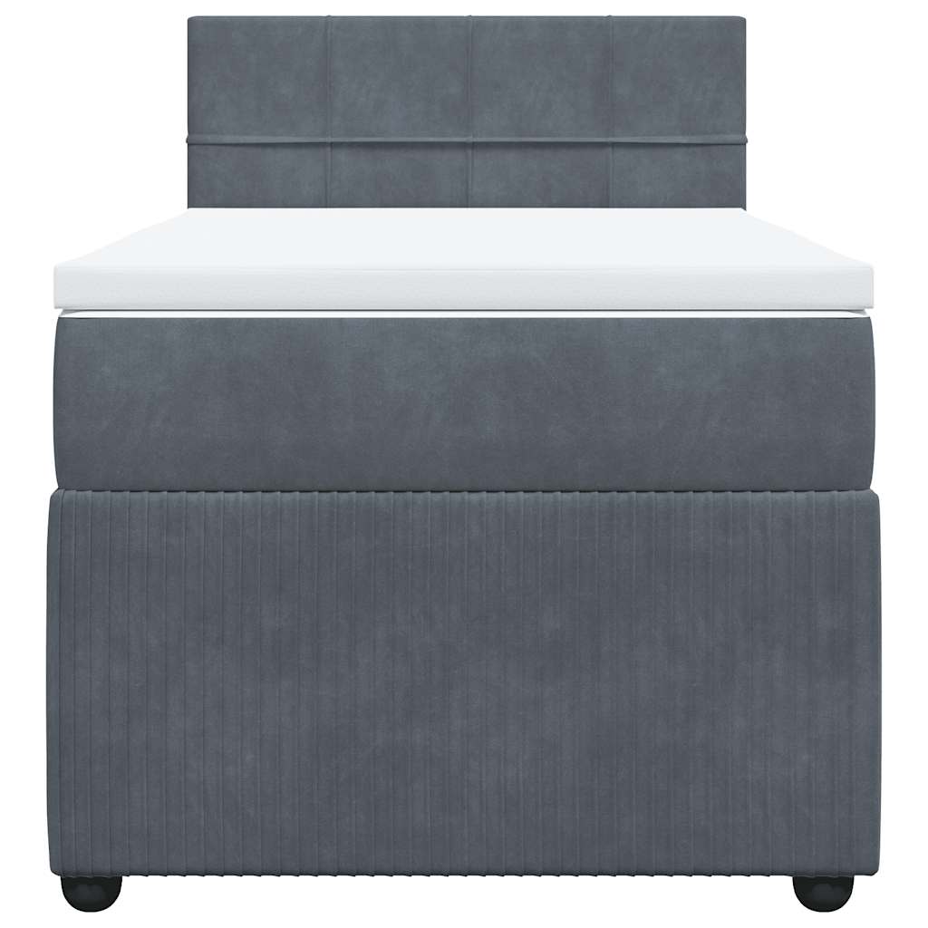Giroletto a Molle con Materasso Grigio Scuro 80x200 cm Velluto | homemem39
