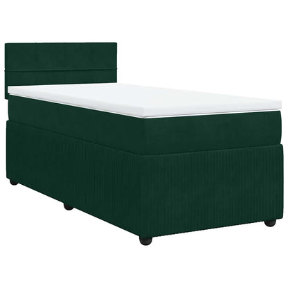 Giroletto a Molle con Materasso Verde Scuro 80x200 cm Velluto