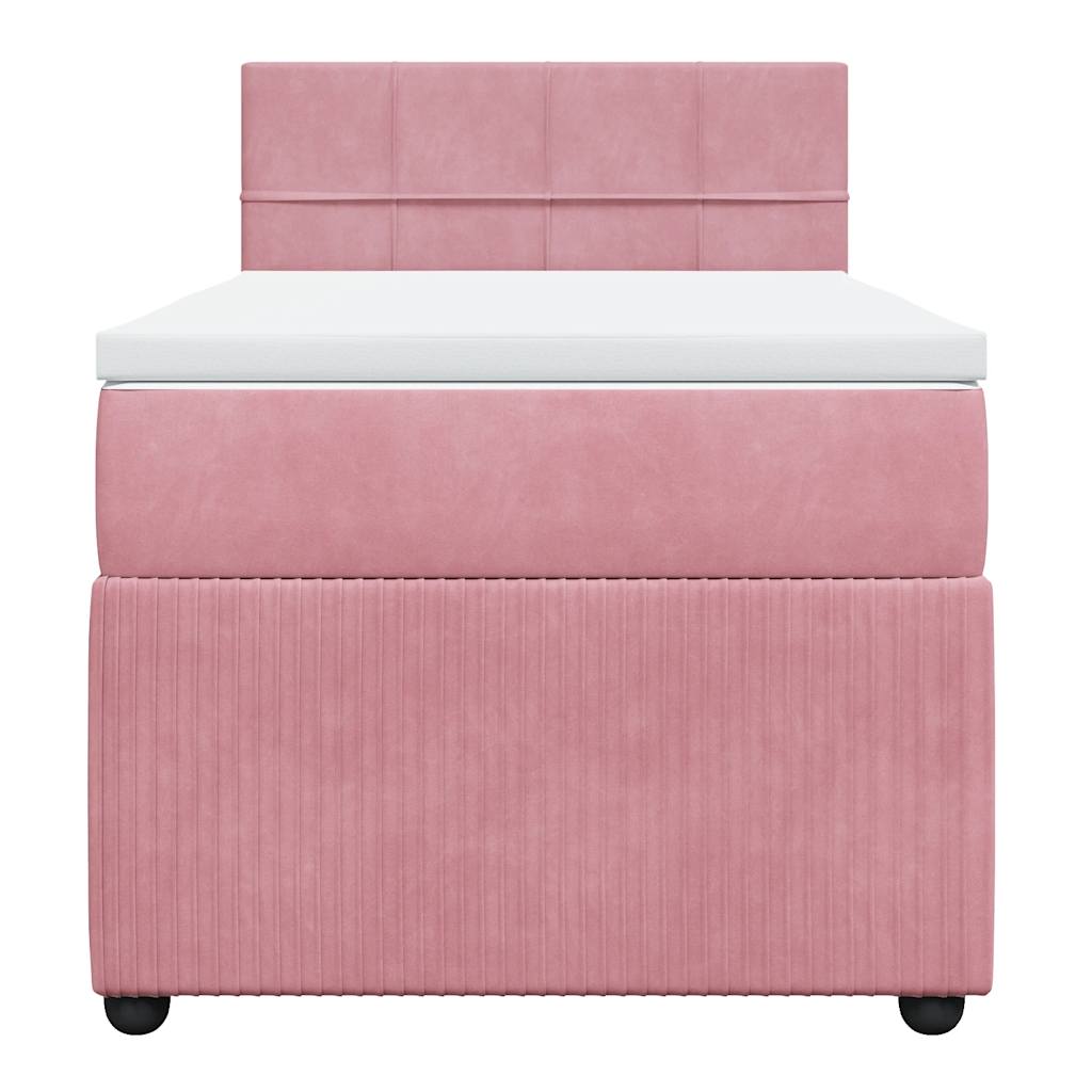 Giroletto a Molle con Materasso Rosa 80x200 cm in Velluto | homemem39