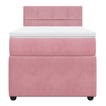 Giroletto a Molle con Materasso Rosa 80x200 cm in Velluto | homemem39