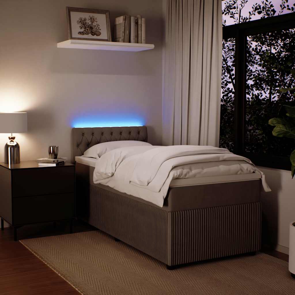 Giroletto a Molle con Materasso Grigio Chiaro 80x200 cm Velluto | homemem39