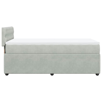 Giroletto a Molle con Materasso Grigio Chiaro 80x200 cm Velluto | homemem39