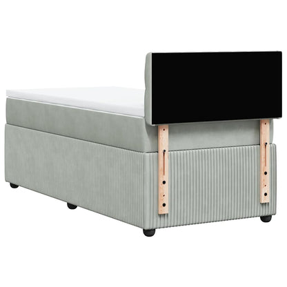 Giroletto a Molle con Materasso Grigio Chiaro 80x200 cm Velluto | homemem39