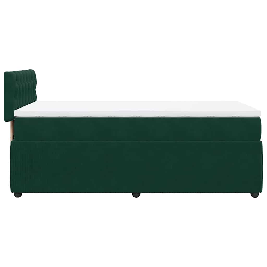 Giroletto a Molle con Materasso Verde Scuro 80x200 cm Velluto