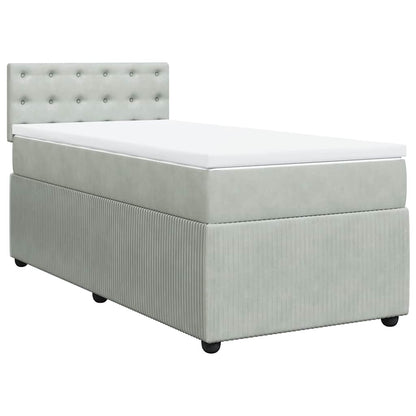 Giroletto a Molle con Materasso Grigio Chiaro 80x200 cm Velluto | homemem39