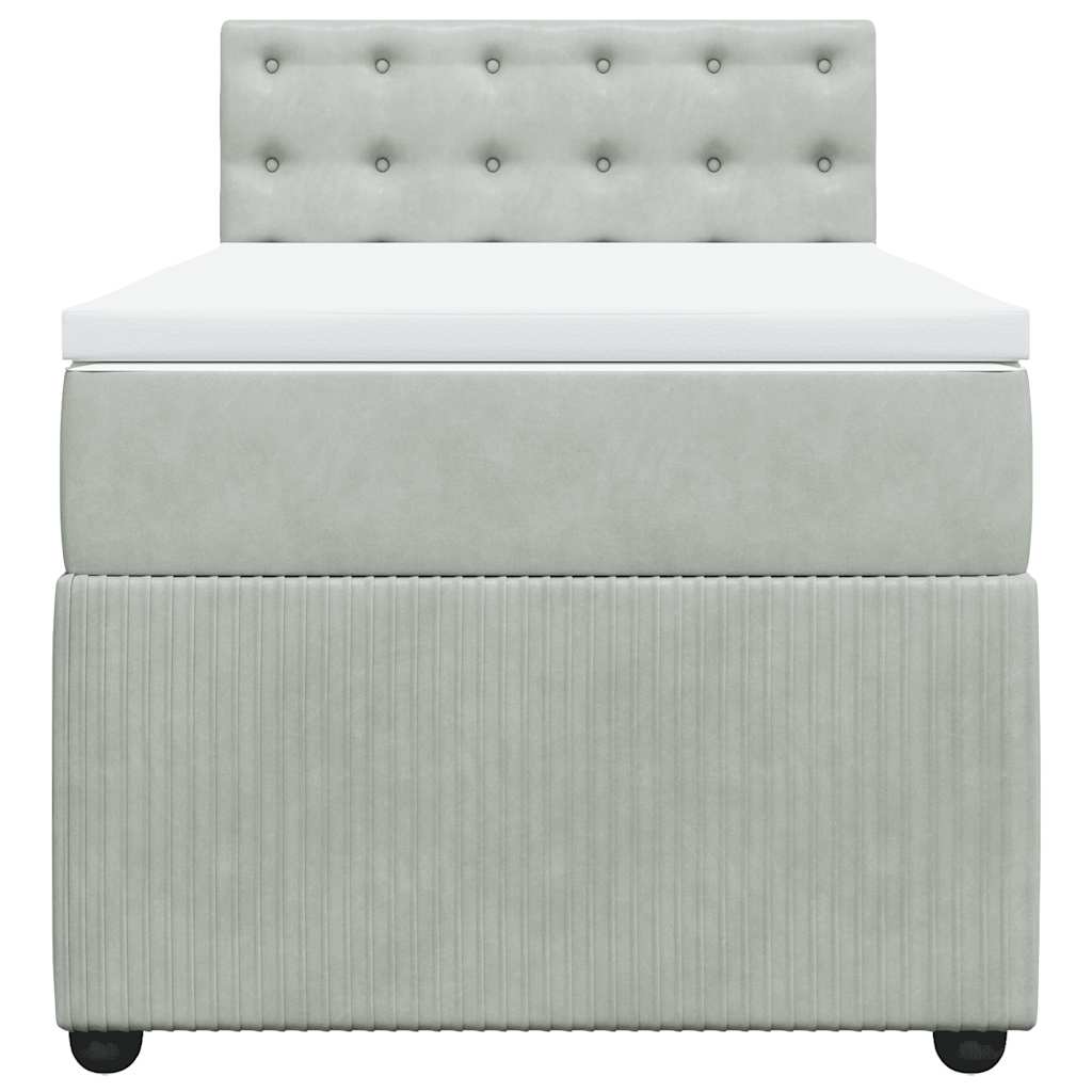 Giroletto a Molle con Materasso Grigio Chiaro 80x200 cm Velluto | homemem39