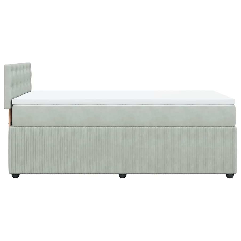 Giroletto a Molle con Materasso Grigio Chiaro 80x200 cm Velluto | homemem39