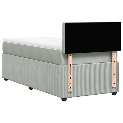 Giroletto a Molle con Materasso Grigio Chiaro 80x200 cm Velluto | homemem39