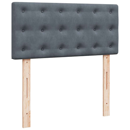 Giroletto a Molle con Materasso Grigio Scuro 80x200 cm Velluto