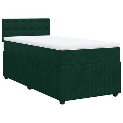 Giroletto a Molle con Materasso Verde Scuro 80x200 cm Velluto | homemem39