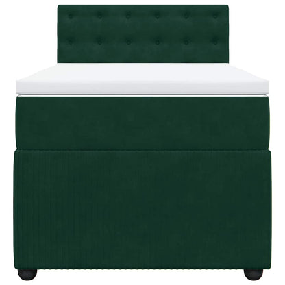 Giroletto a Molle con Materasso Verde Scuro 80x200 cm Velluto | homemem39