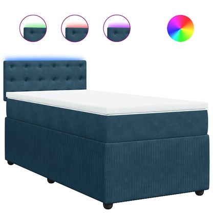 Giroletto a Molle con Materasso Blu 80x200 cm in Velluto | homemem39