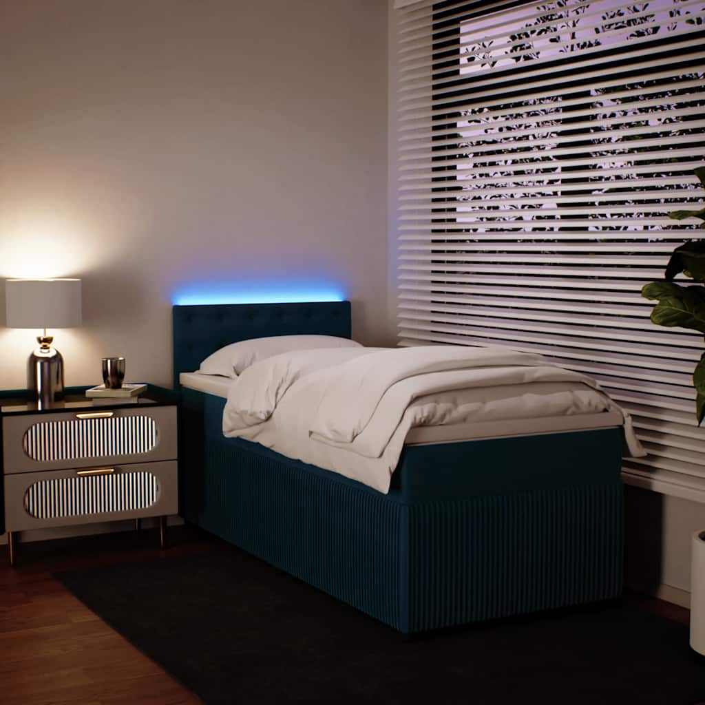 Giroletto a Molle con Materasso Blu 80x200 cm in Velluto | homemem39