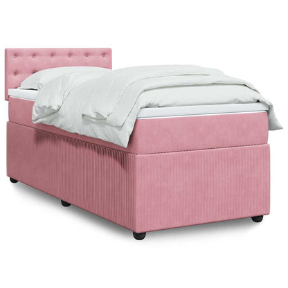 Giroletto a Molle con Materasso Rosa 80x200 cm in Velluto | homemem39