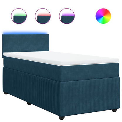 Giroletto a Molle con Materasso Blu 90x190 cm in Velluto | homemem39