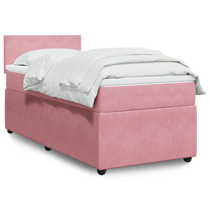 Giroletto a Molle con Materasso Rosa 90x190 cm in Velluto | homemem39