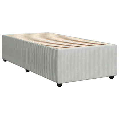 Giroletto a Molle con Materasso Grigio Chiaro 90x190 cm Velluto