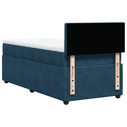 Giroletto a Molle con Materasso Blu 90x190 cm in Velluto | homemem39