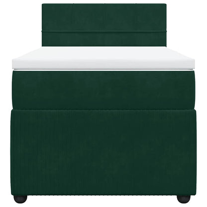 Giroletto a Molle con Materasso Verde Scuro 90x190 cm Velluto